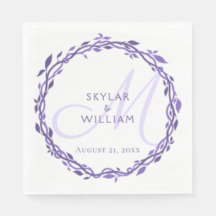 Paarse Woodsy Wedding Ultra Violet Chique krans Servet