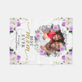 Paarse Wreatfoto Best Mam Ever Moederdag Fleece Deken (Voorkant (Horizontaal))