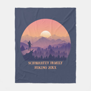 Paarse Yellow Hike Mountain Sunset Fleece Deken