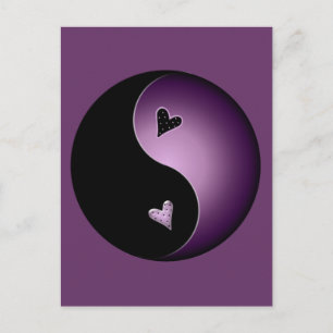 paarse yin yang briefkaart