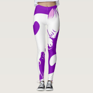 Paarse Yin Yang Katten Cute Minimalistische Katt Leggings