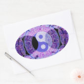 Paarse Yin Yang Ovale Sticker (Envelop)