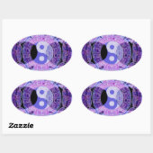 Paarse Yin Yang Ovale Sticker (Vel)