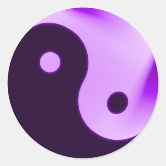 Paarse Yin Yang sticker (Voorkant)