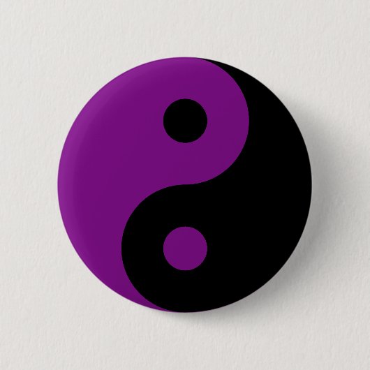 Paarse Yin Yang Symbol Button (Voorkant)