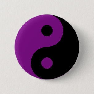 Paarse Yin Yang Symbol Button