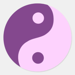 Paarse Yin Yang Taoïstisch Symbool Ronde Sticker