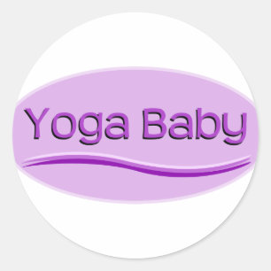 Paarse Yoga-Baby Ronde Sticker