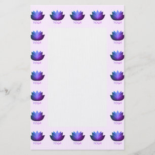 Paarse Yoga Lotus Flower Briefpapier