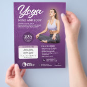 Paarse yogaklasse Flyer (Hand)