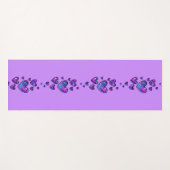 Paarse yogamat met pauwenpatroonharten (Voorkant (horizontaal))