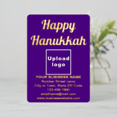 Paarse Zakelijk Merk op Chanoeka Folie Feestdagenkaart (Staand Voorkant)