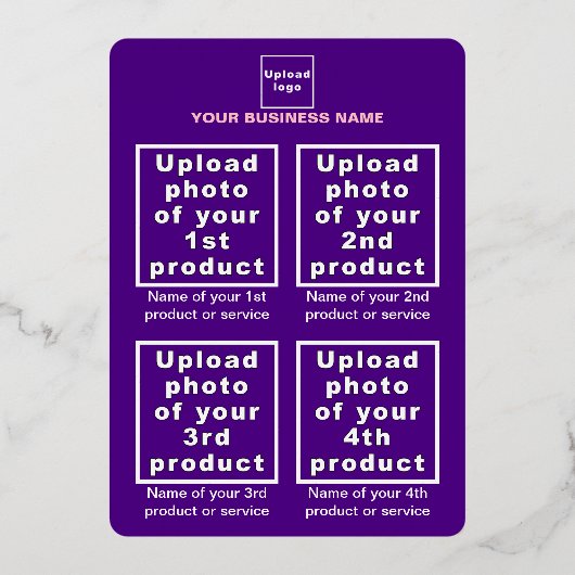 Paarse Zakelijk Merk op Chanoeka Folie Feestdagenkaart (Achterkant)