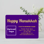 Paarse Zakelijk Merk op Chanoeka Rechthoek Folie Feestdagenkaart (Staand Voorkant)