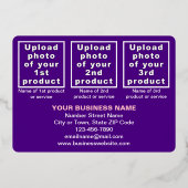 Paarse Zakelijk Merk op Chanoeka Rechthoek Folie Feestdagenkaart (Achterkant)