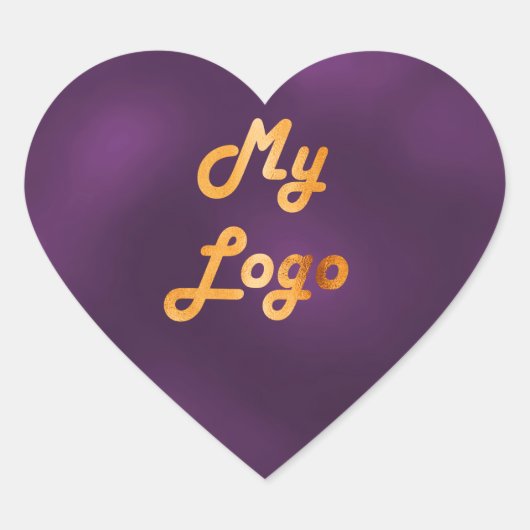 Paarse zakelijke logo hart hart sticker (Voorkant)