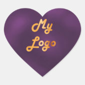Paarse zakelijke logo hart sticker (Voorkant)