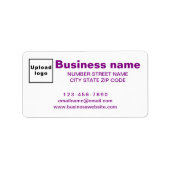 Paarse Zakelijke Merkteksten op Adreslabel Etiket (Voorkant)