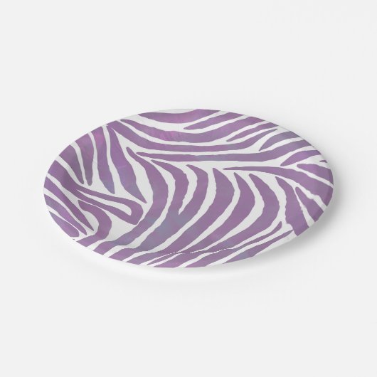 Paarse Zebra Afdrukken Papieren Bordje (Gekanteld)