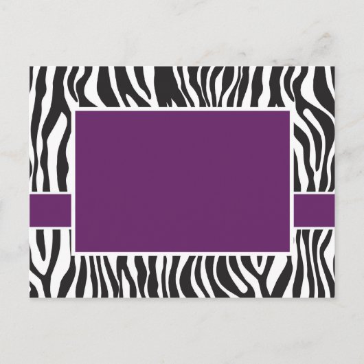 Paarse Zebra Briefkaart (Voorkant)