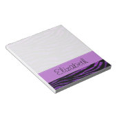 Paarse Zebra, glitter-Zebra, strips, Jouw naam Notitieblok (Schuin)