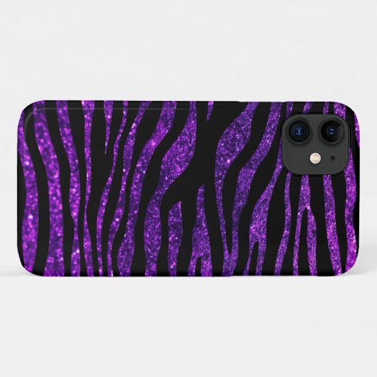 Paarse Zebra, glitter-Zebra, Zebraafdrukken, strip Case-Mate iPhone Case (Achterkant (horizontaal))