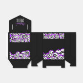 Paarse zebra hart Sweet 16 verjaardag cadeau doos Bedankdoosjes (Uitgevouwen)