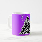 Paarse Zebra Kerstboom Koffiemok (Voorkant links)