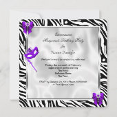 Paarse Zebra Masquerade Quinceanera 15e partij Kaart (Achterkant)