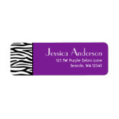 Paarse Zebra Modern retouradres Etiket (Voorkant)