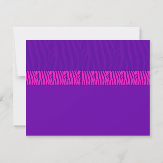 Paarse Zebra Pattern Bridal Shower Invitation Kaart (Achterkant)