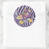 Paarse Zebra Print Roller Schaats Party Sticker (Tas)