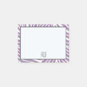 Paarse Zebra Print Stripes monogram Post-it® Notes (Voorkant)