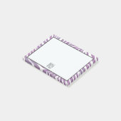Paarse Zebra Print Stripes monogram Post-it® Notes (Schuin)