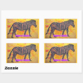 paarse zebra rechthoekige sticker (Vel)