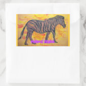 paarse zebra rechthoekige sticker (Tas)