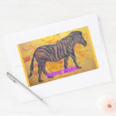 paarse zebra rechthoekige sticker (Envelop)