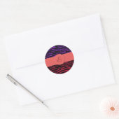 Paarse Zebra, rode Zebra, glitter-Zebra, monogram Ronde Sticker (Envelop)