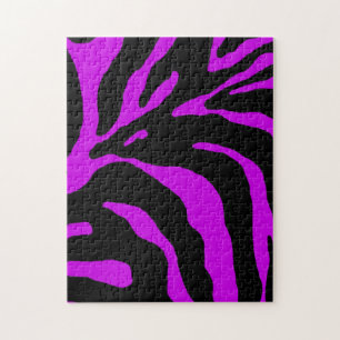 Paarse Zebra Streep Dierprint Legpuzzel
