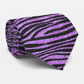 Paarse Zebra stripe (faux glitter bling) Stropdas (Opgerold)
