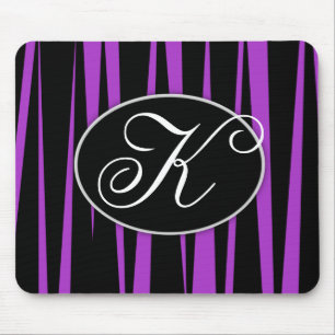 Paarse Zebra Stripes Monogrammen Muismatten