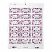Paarse Zebra Stripes Pattern Book bord Etiket (Full Sheet)