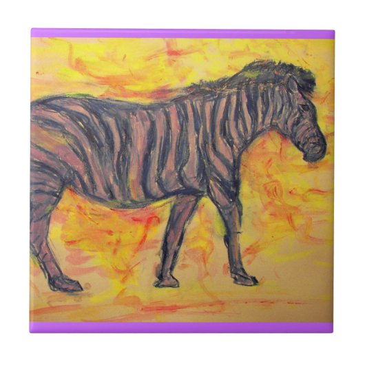 paarse zebra tegeltje (Voorkant)