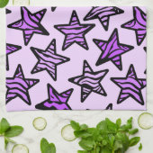 Paarse zebra theedoek (Gevouwen)