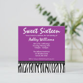 Paarse Zebra zoet 16 Kaart (Staand voorkant)