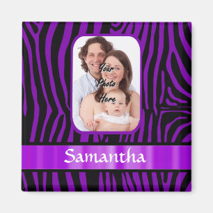 Paarse zebraprint magneet