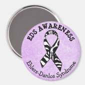 Paarse Zebras EDS Ehlers-Danlos syndroom Magnet Magneet (Voorkant / Achterkant)