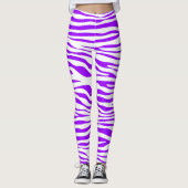 Paarse Zebrastripes Leggings (Voorkant)