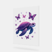 Paarse - Zee Turtle Butterfly T-shirt Acryl Bord (Hoek)
