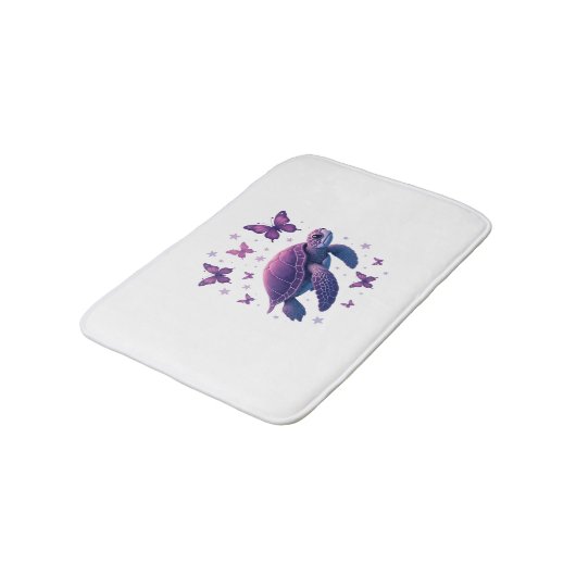 Paarse - Zee Turtle Butterfly T-shirt Badmat (Gekanteld)